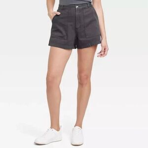 UNIVERSAL THREAD NWT High Rise Utility Denim Jean Shorts Charcoal Gray Size 10